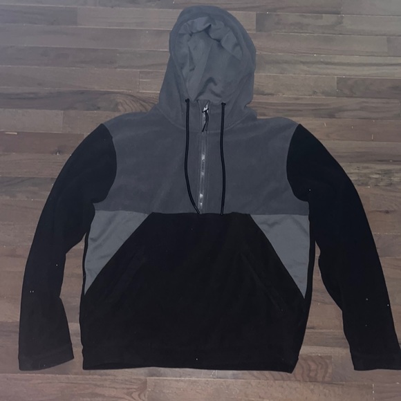 MTA Sport Quarter Zip Up Pullover All Fleece Hooded Sweatshirt - Picture 1 of 6